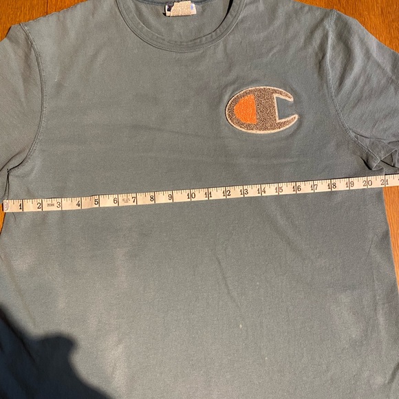 Champion Olive Green‎ early 2000’s short sleeve reverse weave logo T-Shirt L - Picture 7 of 8